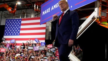 US President Donald Trump arrives to speak at a rally, Sept. 13, 2020, in Henderson, Nevada. (AP)