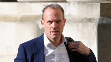 Britain's Foreign Secretary Dominic Raab arrives to attend a Cabinet meeting of senior government ministers at the Foreign and Commonwealth Office (FCO) in London, Britain, September 1, 2020. (Reuters)