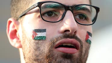 A Palestinian fan before a football match between Palestine and Jordan at Mohammed Bin Zayed Stadium, Abu Dhabi on January 15, 2019. (File photo: AFP)