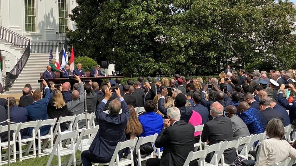 Close to 1,000 people attended the signing of the Abraham Accords at the White House, Sept. 15, 2020. (Joseph Haboush, Al Arabiya English)
