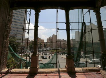 A general view shows the street from the damaged historic Barakat building known as The Yellow House on the former green line in Beirut, April 15, 2015. (Reuters)