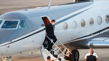 US Under Secretary of State Keith Krach exits a plane upon arrival at the air force base airport in Taipei, Taiwan, on  September 17, 2020. (AP)