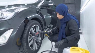 Saudi female motor mechanic