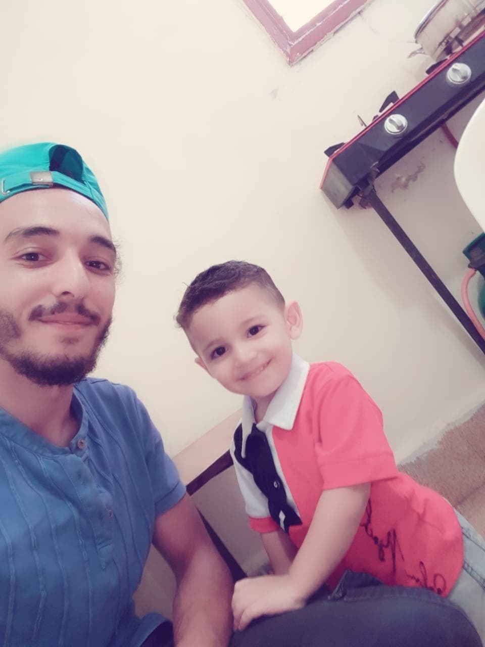 Mohammad Sufian Mohammad and his son Sufian, who died at sea as the family tried to make their way to Cyprus to escape Lebanon's worsening economic situation. (Supplied)