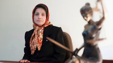 In this Nov. 1, 2008 file photo, Iranian human rights lawyer Nasrin Sotoudeh, poses for a photograph in her office in Tehran, Iran. (AP)