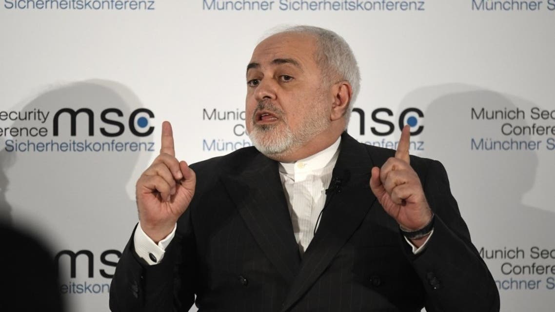 Iran's Foreign Minister Mohammad Javad Zarif takes part in a conference in Munich, Germany, on February 15, 2020.  (AFP)