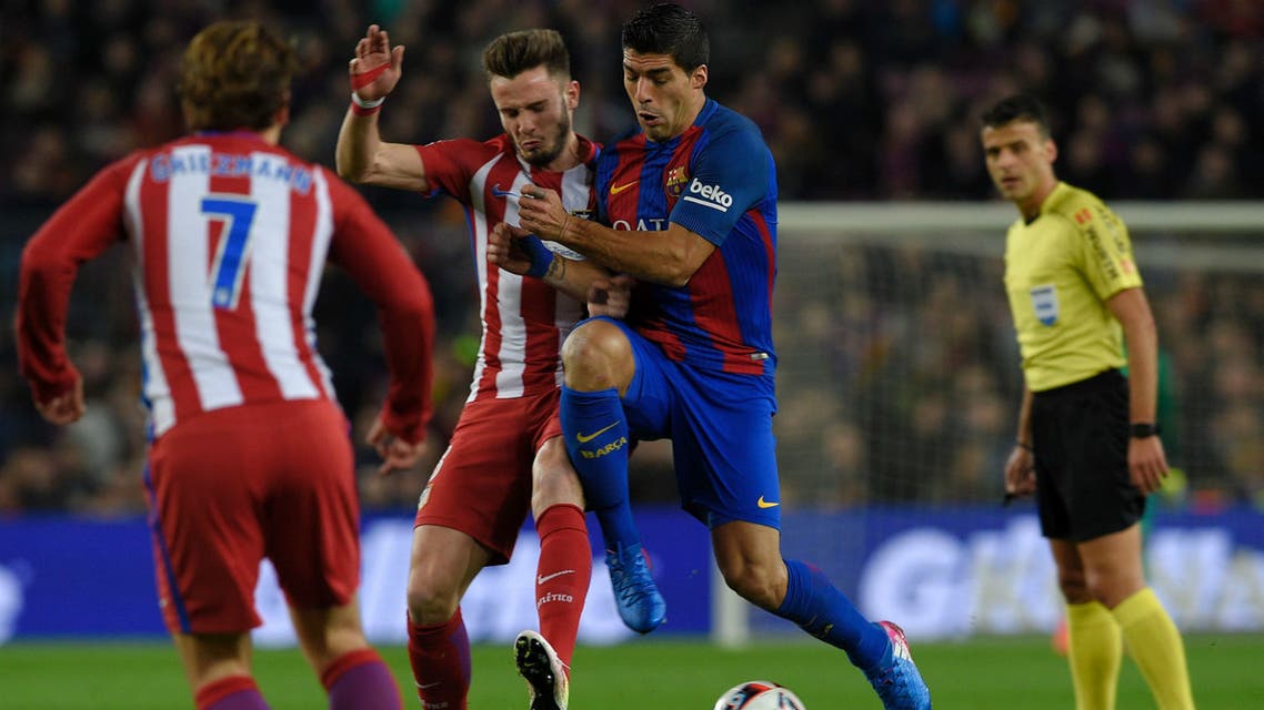 سواريز برشلونة أتلتيكو ساؤول غريزمان