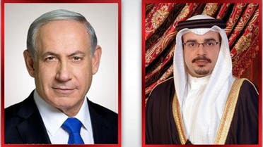 Bahrain's crown prince, Sheikh Salman bin Hamad Al-Khalifa (R) and Israeli Prime Minister Benjamin Netanyahu (L). (BNA)