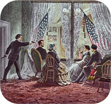 لوحة تجسد شخصية بوث أثناء اغتيال لنكولن
