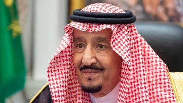 Saudi Arabia's King Salman bin Abdulaziz at a virtual cabinet meeting in Neom, Saudi Arabia, Aug. 18, 2020. (SPA)