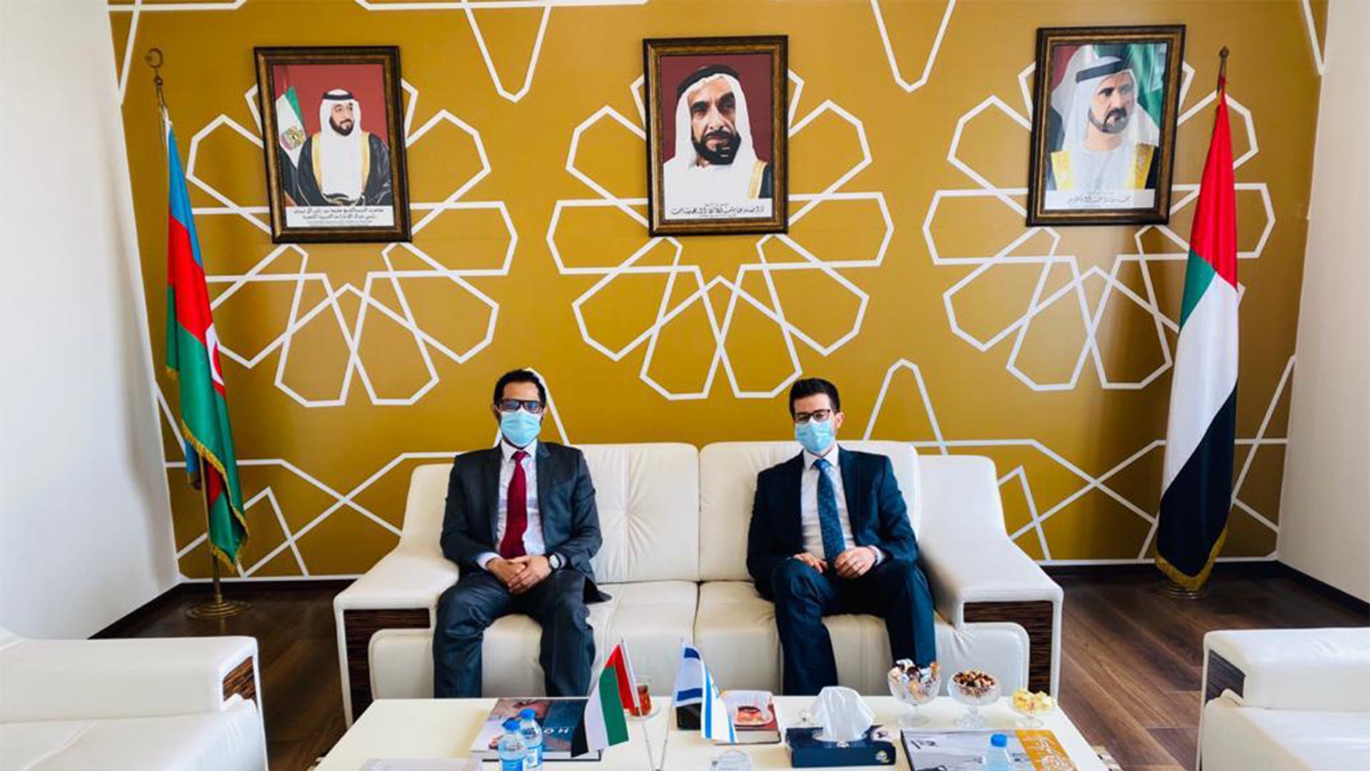 Israeli and Emirati ambassadors meet in Azerbaijan. (Twitter)