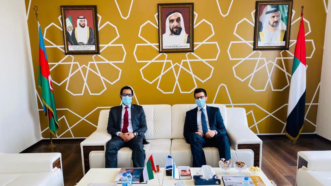 Israeli and Emirati ambassadors meet in Azerbaijan. (Twitter)
