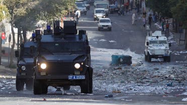 Armoured police vehicles patrol the streets in Turkey's border province of Gaziantep after clashes over the besieged Syrian town of Kobani, southeastern Turkey October 10, 2014.  (Reuters)