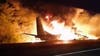 النيران مشتعلة في حطام الطائرة الأوكرانية 