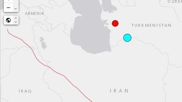 A 5.2 magnitude earthquake hits the northeastern border of Iran. (Screengrab: USGCS)