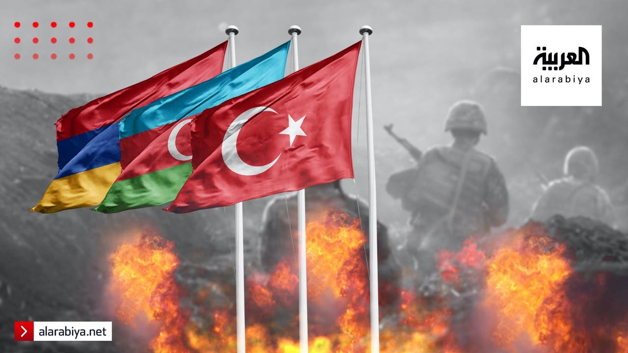 أعلام تركيا وأذربيجان وأرمينيا