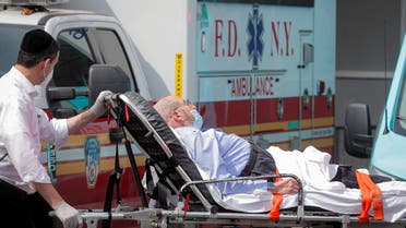 A patient arrives outside Maimonides Medical Center, as the spread of the coronavirus disease (COVID-19) continues, in the Borough Park area of Brooklyn, New York, U.S., September 25, 2020. (Reuters)