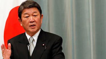 Japan's Foreign Minister Toshimitsu Motegi speaks at a news conference in Tokyo, Japan, on September 16, 2020. (Reuters)
