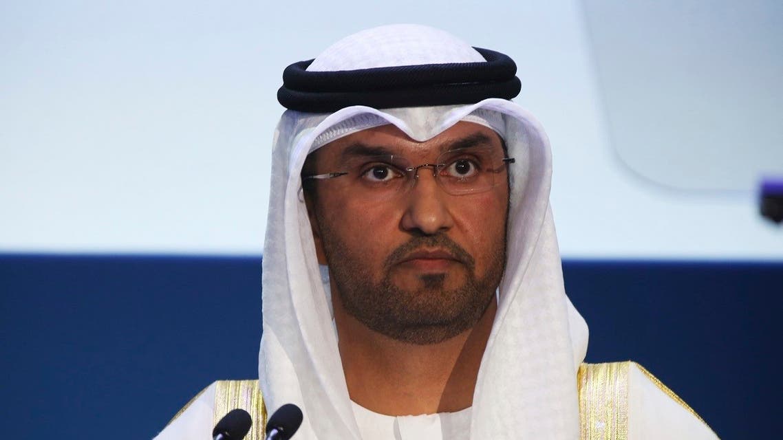 Sultan Ahmed al-Jaber, director of the Abu Dhabi National Oil Co. and Emirati minister of state, speaks at the Abu Dhabi International Petroleum Exhibition & Conference in Abu Dhabi, United Arab Emirates, on Monday, Nov. 7, 2016. (AP)