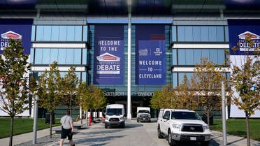 Preparations take place for the first Presidential debate, Sept. 27, 2020, in Ohio. (AP)