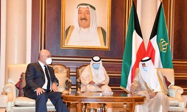 Iraq's President Barham Salih offers condolences to Kuwait's new Emir Nawaf al-Ahmad al-Sabah on the death of late Emir Sheikh Sabah al-Ahmad al-Sabah, in Kuwait. (Reuters)