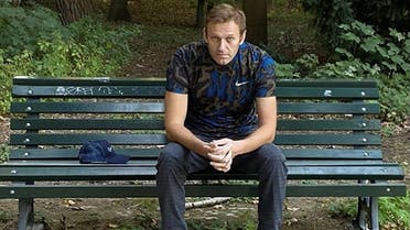 Russian opposition politician Alexei Navalny sits on a bench while posing for a picture in Berlin, Germany, in this undated image obtained from social media on September 23, 2020. (Reuters)