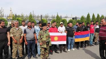 Yazidi reservists who have formed a military unit to go and fight in Nagorno-Karabakh. (Supplied, Temur Titale) 