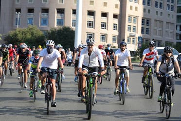 Lance Armstrong races to raise funds following Beirut blast. (Photo courtesy: Fares Sokhn)