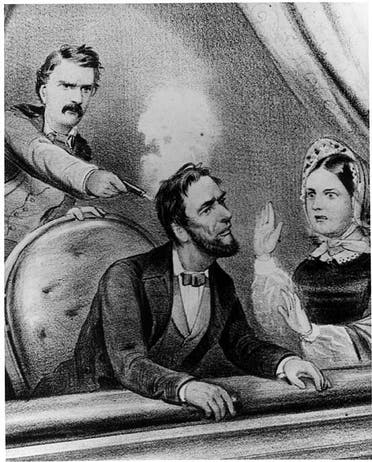 رسم تخيلي لعملية اغتيال لنكولن