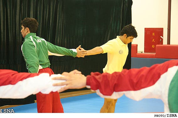 پاشایی در حال تمرین
