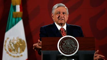 Mexico's President Andres Manuel Lopez Obrador gestures during his daily news conference at National Palace in Mexico City, Mexico February 14, 2020. (Reuters/Carlos Jasso)