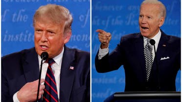 US President Donald Trump and Democratic nominee Joe Biden speaking during the first 2020 presidential campaign debate, Sept. 29, 2020. (Reuters)