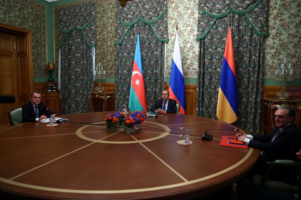 Lavrov with his counterparts from Azerbaijan and Armenia