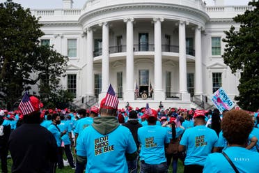Supporters of President Donald Trump rally at The Ellipse, before entering to The White House, where Trump will hold an event on the South lawn on Saturday, Oct. 10, 2020, in Washington. (AP)