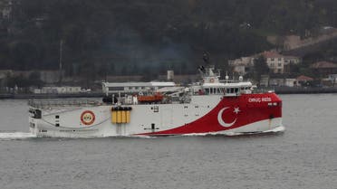 Turkish seismic research vessel Oruc Reis sails in the Bosphorus in Istanbul, Turkey, December 25, 2018. Picture taken December 25, 2018. (Reuters)