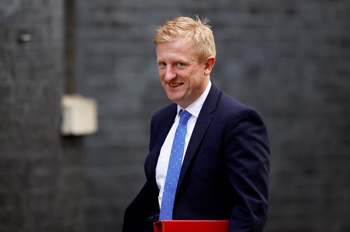 Britain’s Secretary of State for Digital, Culture, Media and Sport Oliver Dowden arrives at Downing Street, in London, Britain, on October 7, 2020. (Reuters)