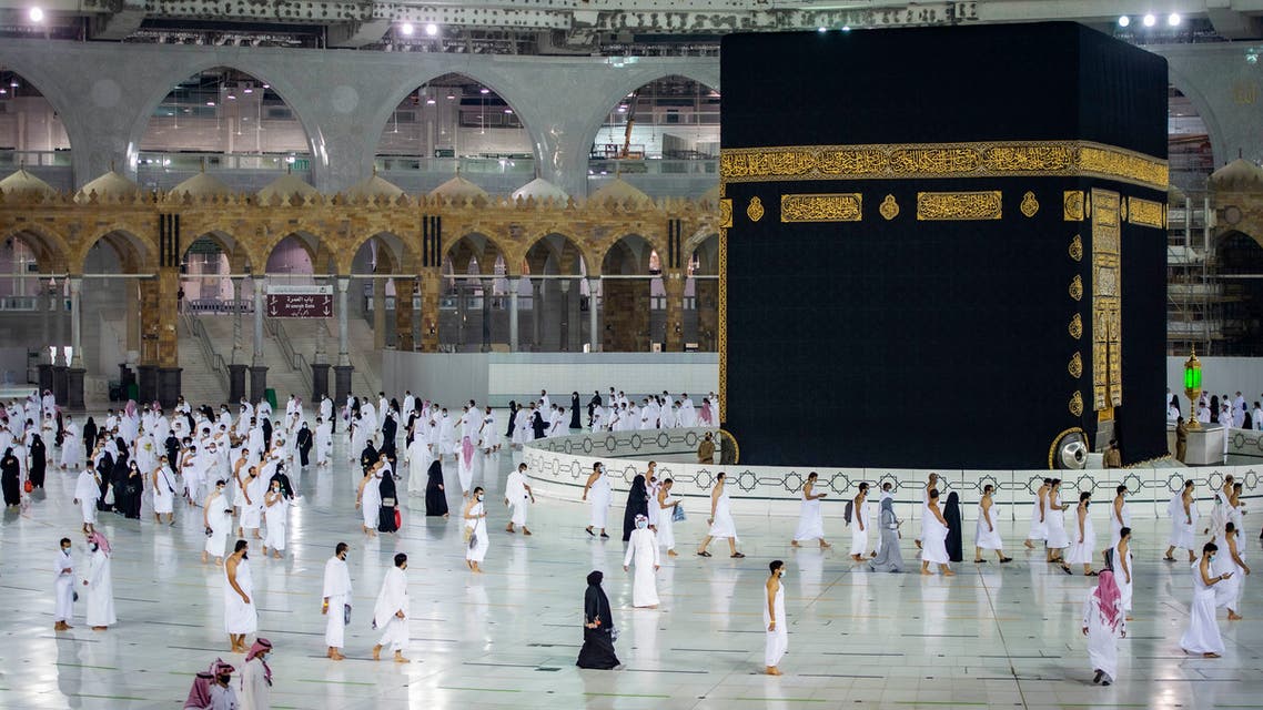 Saudis and foreign residents circumambulating the Kaaba (Tawaf) in the Grand Mosque complex in the holy city of Mecca. (AFP)