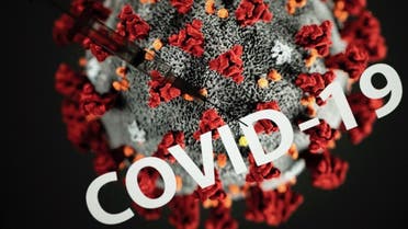 This photograph taken on October 7, 2020 shows a syringe on an illustration representing coronavirus, in Toulouse, southwestern France. (AFP)
