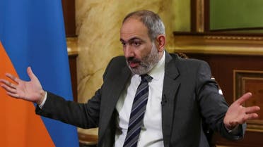 Armenian PM Nikol Pashinyan during an interview with Reuters in Yerevan, Armenia Oct. 13, 2020. (Reuters)