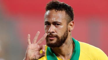 Brazil's Neymar celebrates scoring their fourth goal. (Reuters)