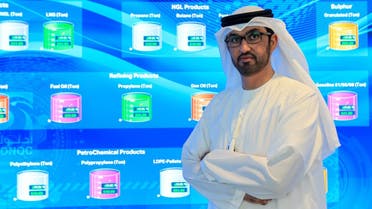 Sultan Ahmed al-Jaber, UAE Minister of State and the Abu Dhabi National Oil Company (ADNOC) Group CEO, at the Panorama Digital Command Centre, at the ADNOC headquarters in Abu Dhabi, UAE. (Reuters) -01-15T103132Z_1125706600_RC2AGE9S76WB_RTRMADP_3_EMIRATES-ADNOC-STRATEGY