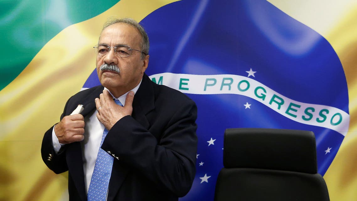 Brazil's Senator Chico Rodrigues reacts during a meeting with Brazilian Federal Deputy Eduardo Bolsonaro (not pictured) at the Federal Senate in Brasilia, Brazil August 9, 2019. (Reuters)