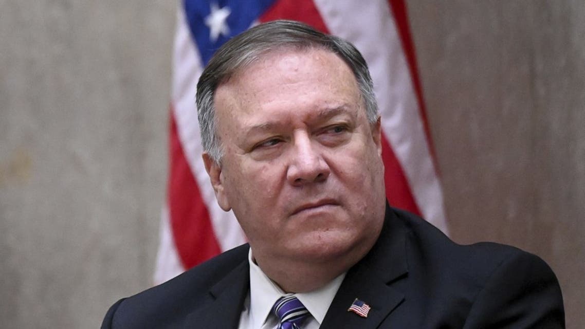 US Secretary of State Mike Pompeo listens during the third annual US-Qatar Strategic Dialogue at the State Department in Washington, DC on September 14, 2020. (AFP)