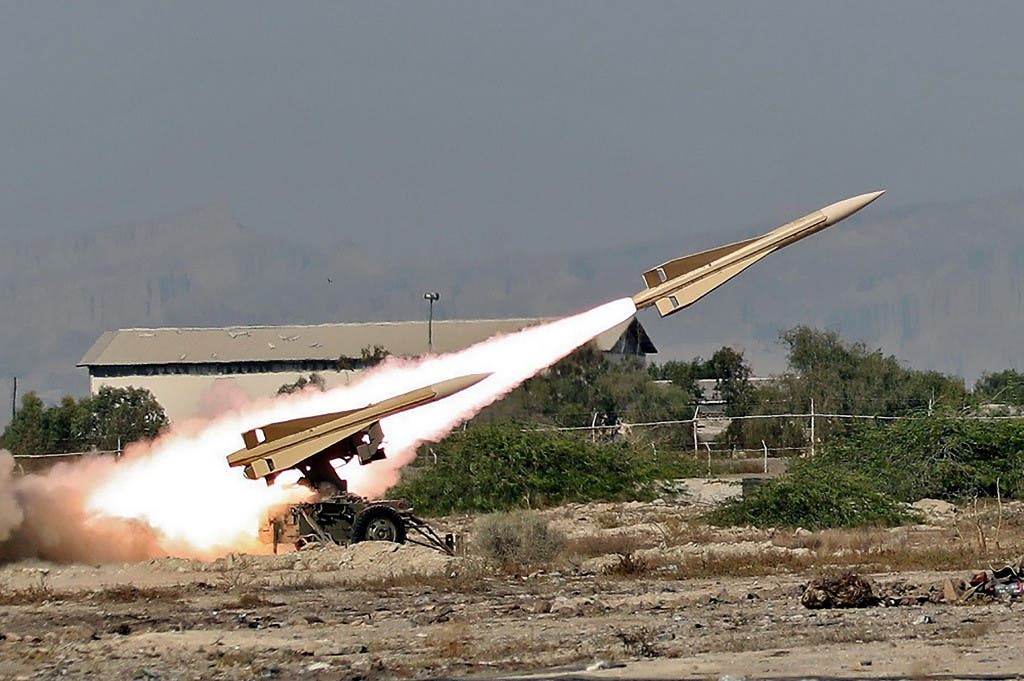 An Iranian Shalamcheh missile being fired during a military exercise in the Gulf, Sept. 10, 2020. (AFP)