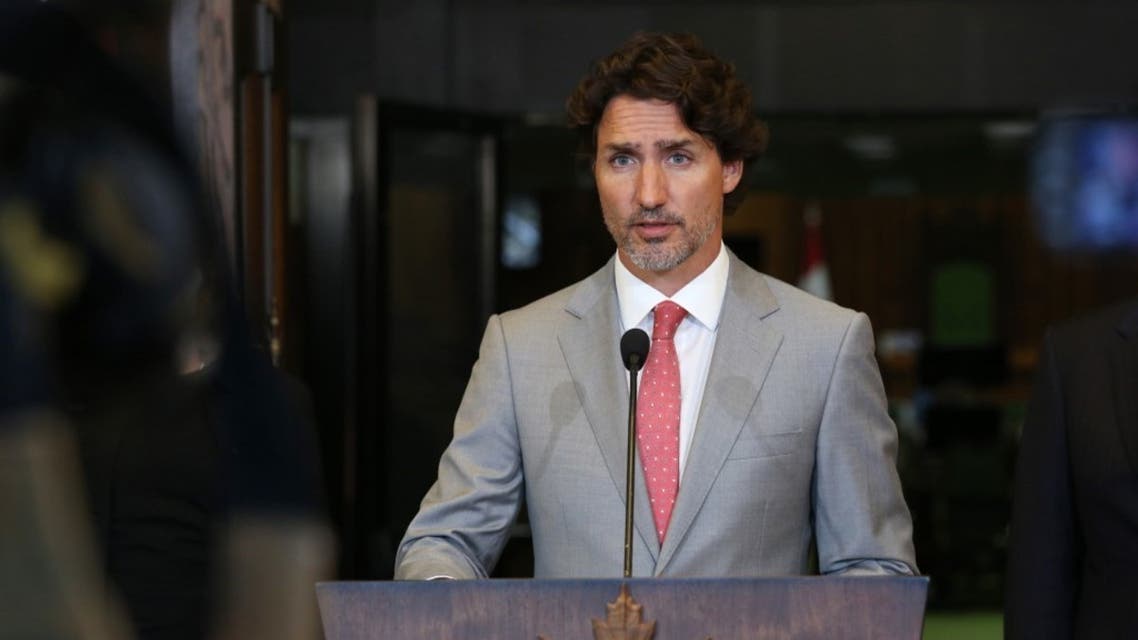 In this file photo taken on August 18, 2020 Canada's Prime Minister Justin Trudeau speaks during a news conference on Parliament Hill in Ottawa, Canada. (AFP)