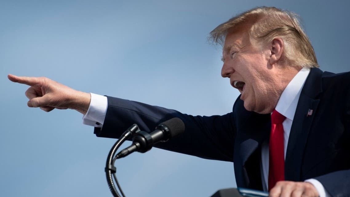 US President Donald Trump speaks during a Make America Great Again rally at Ocala International Airport in Ocala, Florida on October 16, 2020. (AFP)
