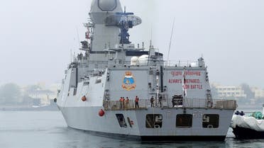 An Indian navy commissioned warship INS Kolkata arrives at Qingdao Port for the 70th anniversary celebrations of the founding of the Chinese People's Liberation Army Navy (PLAN), in Qingdao, China April 21, 2019. (Reuters)