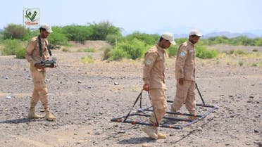 مسام ينزع ألغام حوثية في موزع تعز اليمن