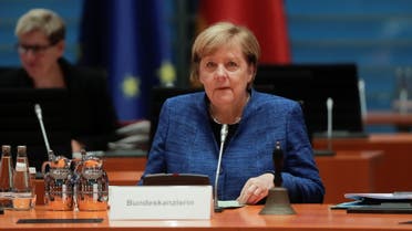 German Chancellor Angela Merkel arrives for the weekly cabinet meeting of the government at the chancellery in Berlin, Germany. (Reuters)