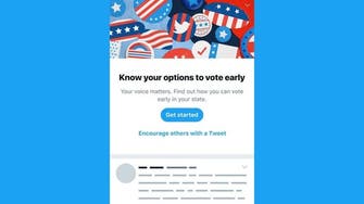 تويتر تروج للتصويت المبكر في الولايات المتحدة